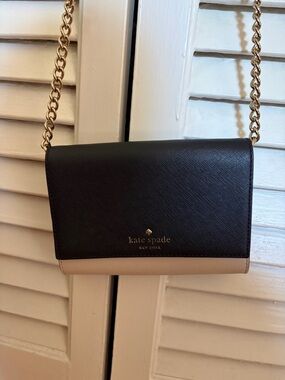 kate spade Black and Cream Two-Tone Chain Crossbody